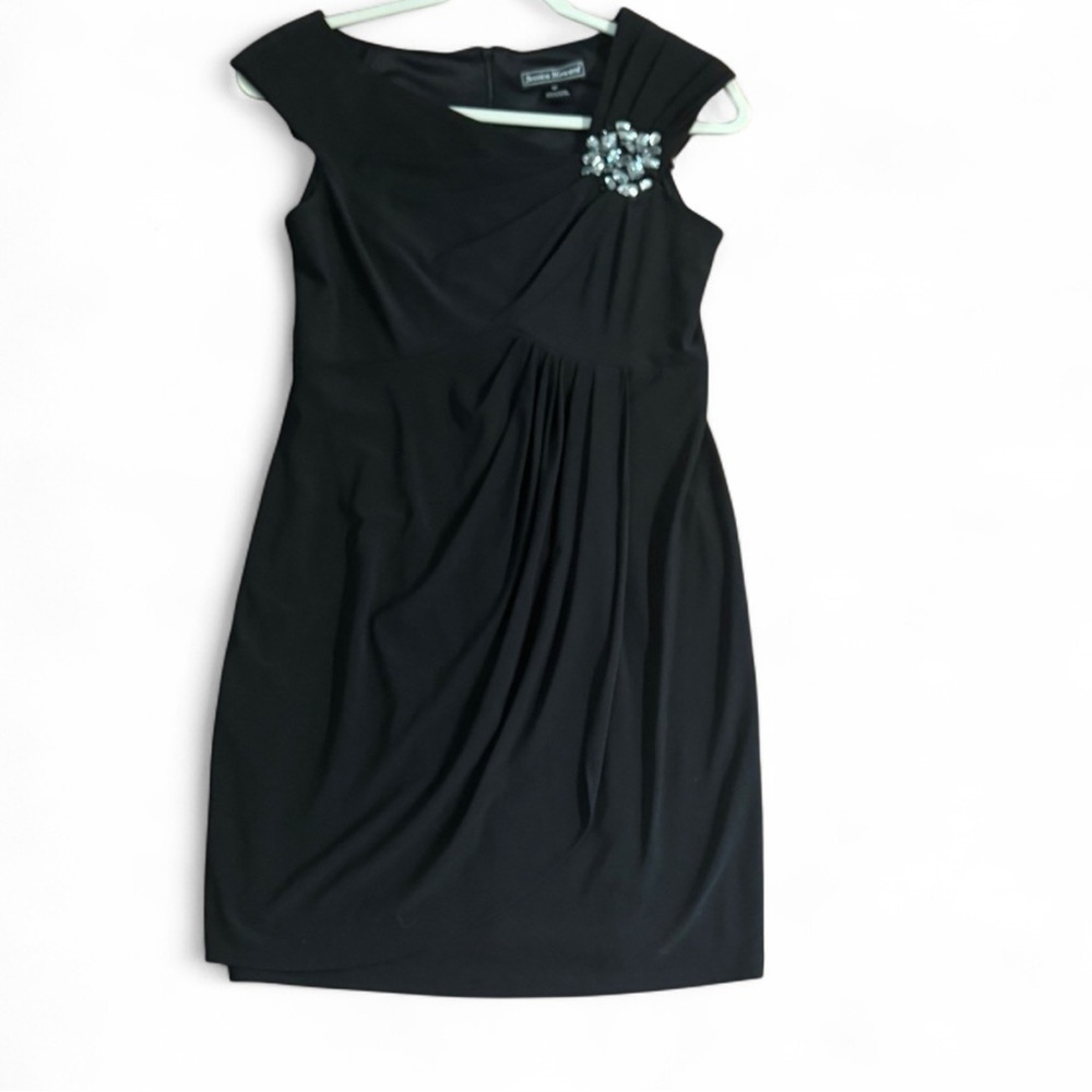 Jessica Howard Black Beaded Cocktail Dress - Size 6P